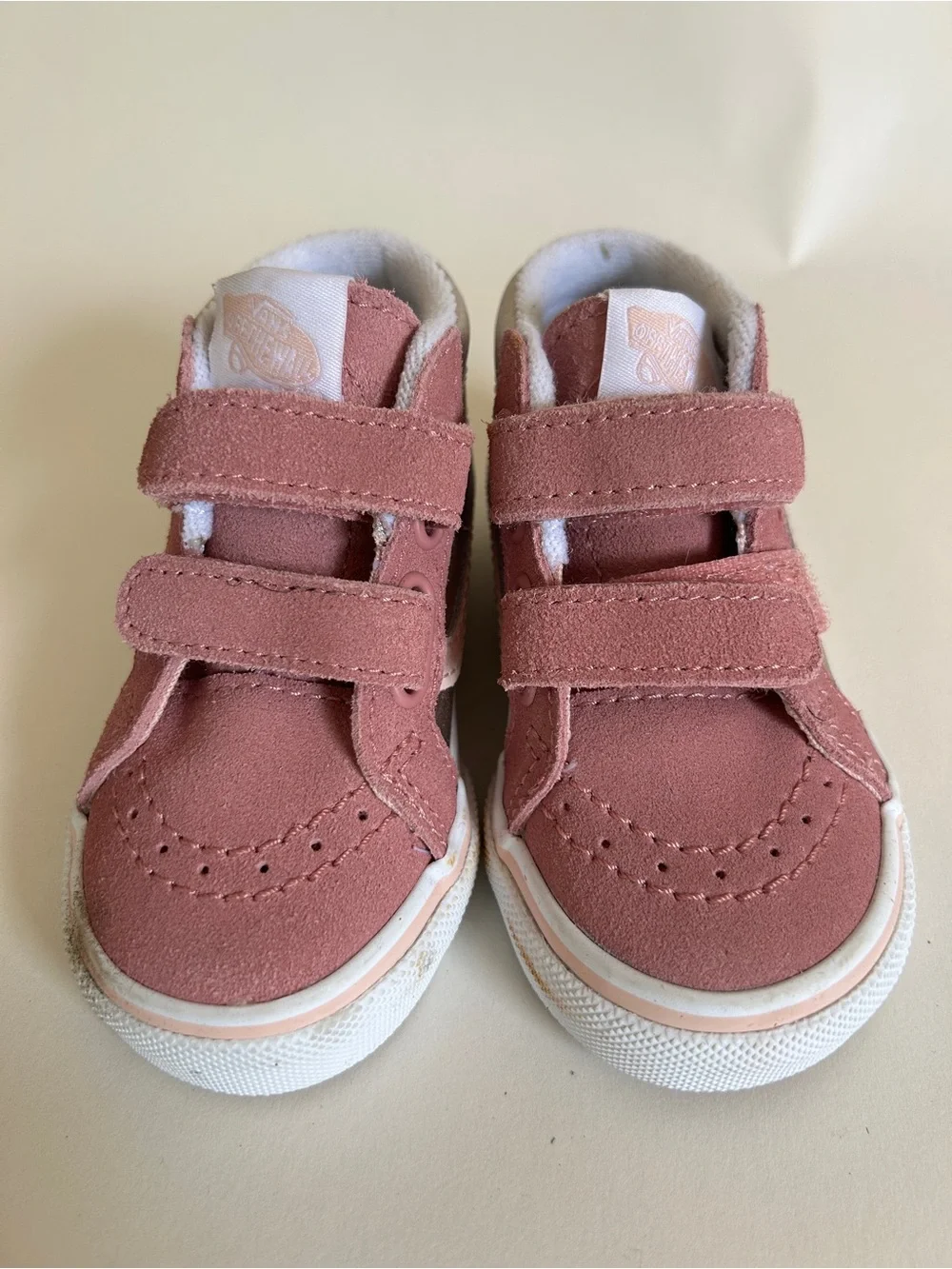 Vans Toddler Pink Suede Double-Strap Sneakers